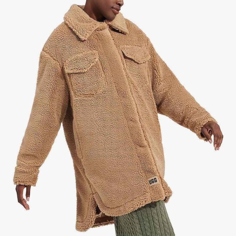 UGG Women's Tan Sherpa Shirt Jacket
